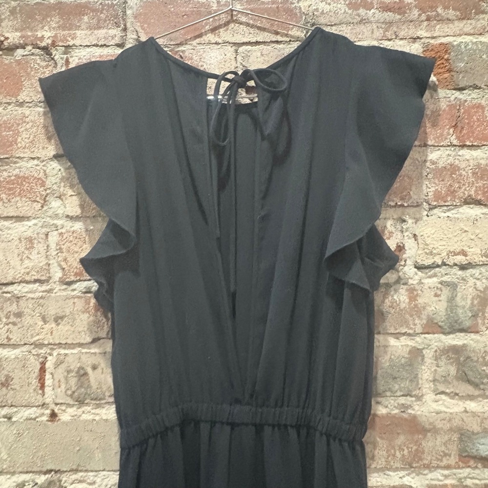 Wilfred Fleurette Ruffle Wide Leg Jumpsuit Black Japanese Crepe Size‎ Small - Picture 10 of 11
